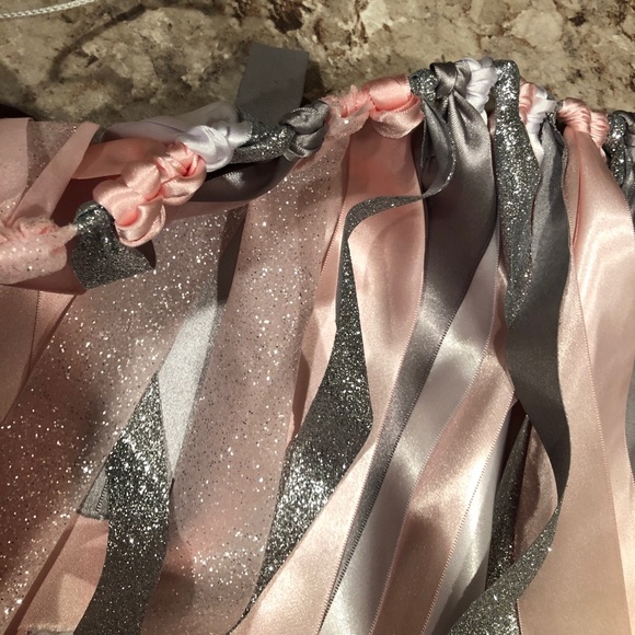 Custom Banner pink silver white sparkle - Picture 4 of 4